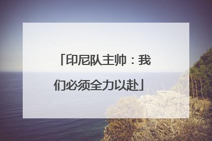 印尼队主帅：我们必须全力以赴