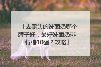 去黑头的洗面奶哪个牌子好，最好洗面奶排行榜10强？攻略