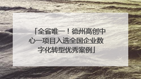 全省唯一！德州高创中心一项目入选全国企业数字化转型优秀案例