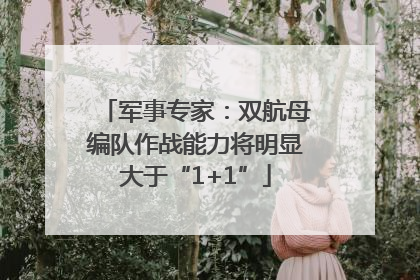 军事专家：双航母编队作战能力将明显大于“1+1”