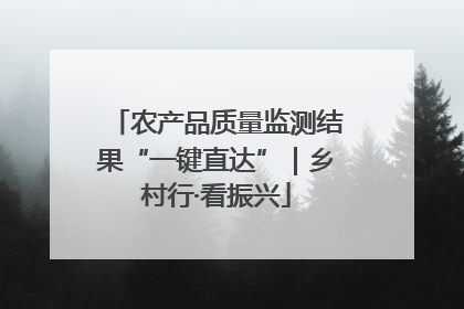 农产品质量监测结果“一键直达”｜乡村行·看振兴