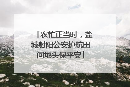 农忙正当时，盐城射阳公安护航田间地头保平安