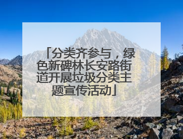 分类齐参与，绿色新碑林长安路街道开展垃圾分类主题宣传活动
