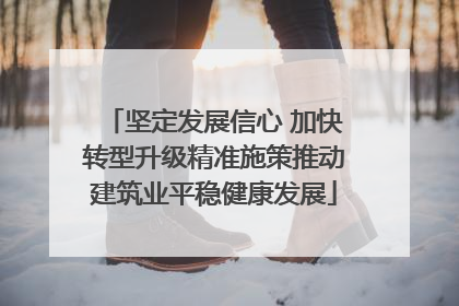 坚定发展信心 加快转型升级精准施策推动建筑业平稳健康发展