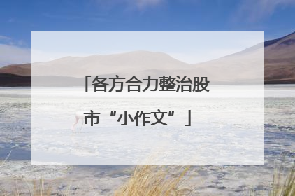 各方合力整治股市“小作文”