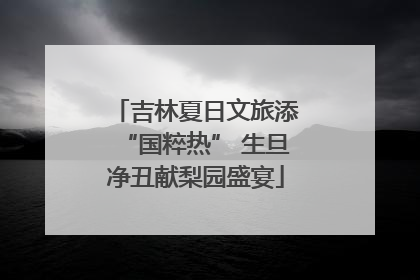 吉林夏日文旅添“国粹热” 生旦净丑献梨园盛宴