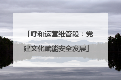 呼和运营维管段：党建文化赋能安全发展