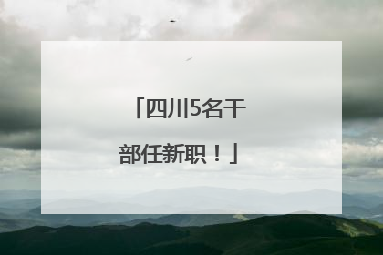 四川5名干部任新职！