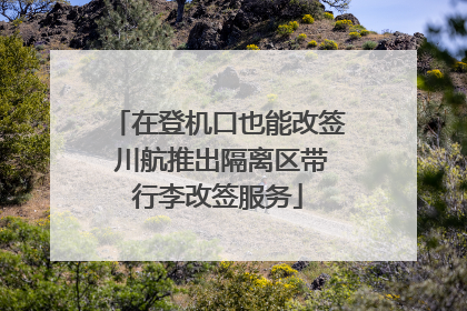 在登机口也能改签 川航推出隔离区带行李改签服务