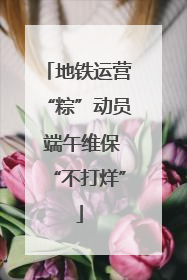 地铁运营“粽”动员 端午维保“不打烊”