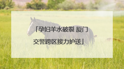 孕妇羊水破裂 厦门交警跨区接力护送