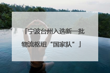 宁波台州入选新一批物流枢纽“国家队”