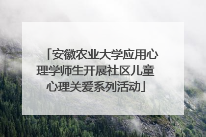 安徽农业大学应用心理学师生开展社区儿童心理关爱系列活动