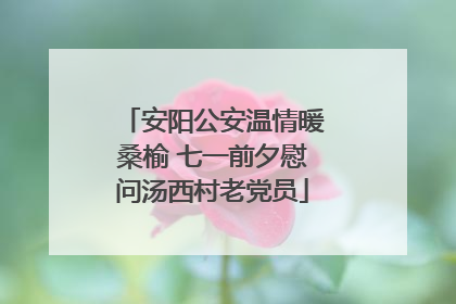 安阳公安温情暖桑榆 七一前夕慰问汤西村老党员