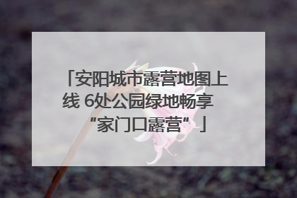 安阳城市露营地图上线 6处公园绿地畅享“家门口露营”