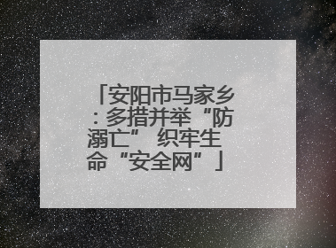 安阳市马家乡：多措并举“防溺亡” 织牢生命“安全网”