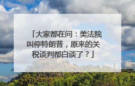 大家都在问：美法院叫停特朗普，原来的关税谈判都白谈了？