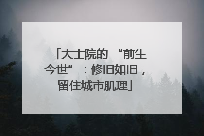 大士院的 “前生今世”：修旧如旧，留住城市肌理