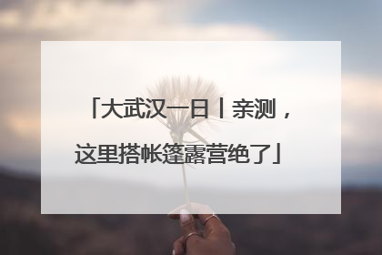 大武汉一日丨亲测，这里搭帐篷露营绝了