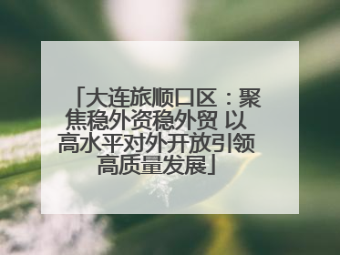 大连旅顺口区：聚焦稳外资稳外贸 以高水平对外开放引领高质量发展