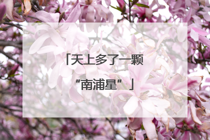 天上多了一颗“南浦星”