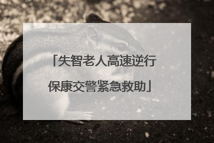 失智老人高速逆行 保康交警紧急救助