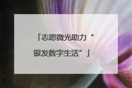 志愿微光助力“银发数字生活”