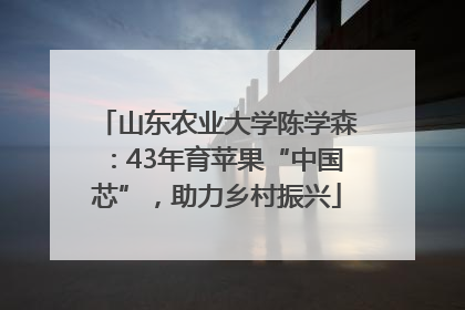山东农业大学陈学森：43年育苹果“中国芯”，助力乡村振兴