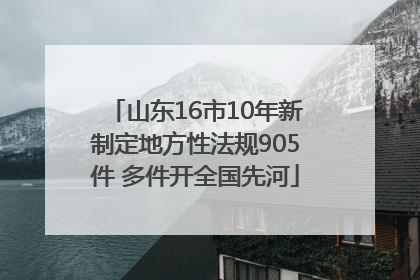 山东16市10年新制定地方性法规905件 多件开全国先河