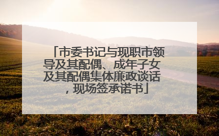 市委书记与现职市领导及其配偶、成年子女及其配偶集体廉政谈话，现场签承诺书