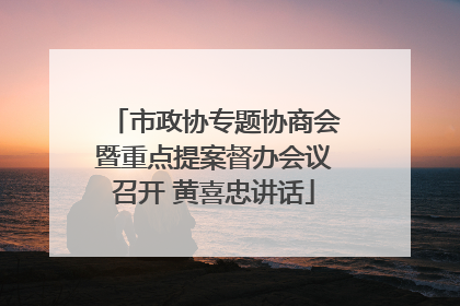 市政协专题协商会暨重点提案督办会议召开 黄喜忠讲话
