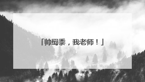 帅蜀黍，我老师！