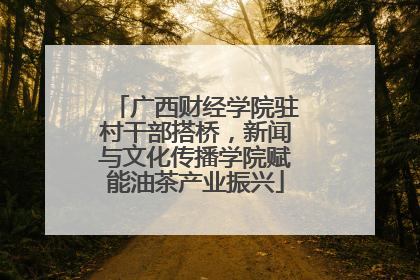 广西财经学院驻村干部搭桥，新闻与文化传播学院赋能油茶产业振兴