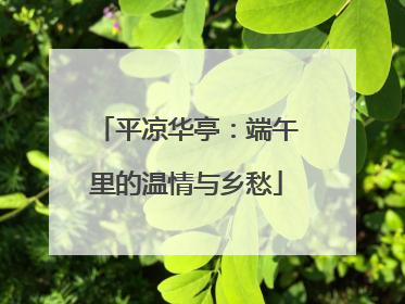 平凉华亭：端午里的温情与乡愁