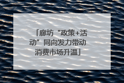 廊坊“政策+活动”同向发力带动消费市场升温