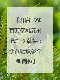开启“AI百万亿韩元时代”？韩媒：李在明设多个新岗位