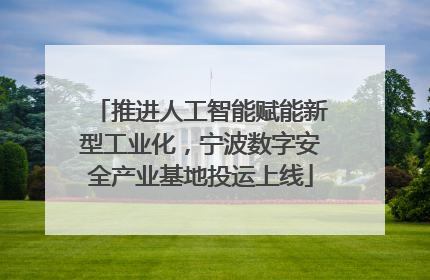 推进人工智能赋能新型工业化，宁波数字安全产业基地投运上线