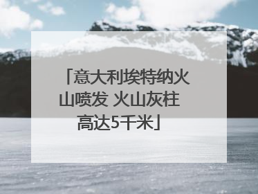 意大利埃特纳火山喷发 火山灰柱高达5千米