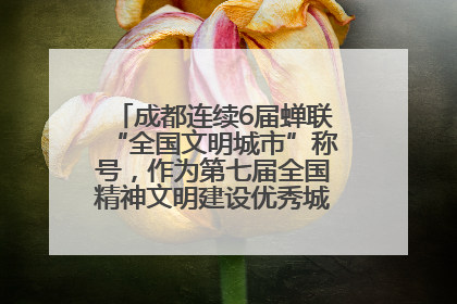 成都连续6届蝉联“全国文明城市”称号，作为第七届全国精神文明建设优秀城市代表参会