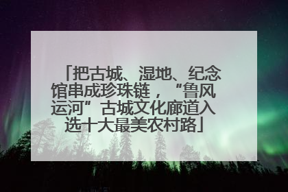 把古城、湿地、纪念馆串成珍珠链，“鲁风运河”古城文化廊道入选十大最美农村路