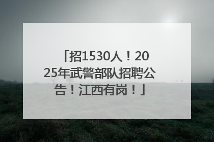 招1530人！2025年武警部队招聘公告！江西有岗！
