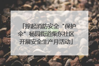 撑起消防安全“保护伞”杨园街道柴东社区开展安全生产月活动