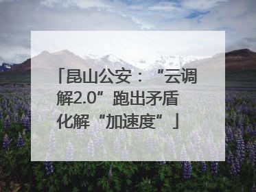 昆山公安：“云调解2.0”跑出矛盾化解“加速度”