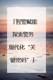 智警赋能 探索警务现代化“关键密码”