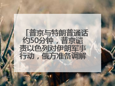 普京与特朗普通话约50分钟，普京谴责以色列对伊朗军事行动，俄方准备调解以伊冲突
