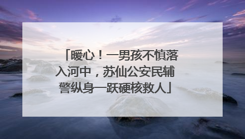 暖心！一男孩不慎落入河中，苏仙公安民辅警纵身一跃硬核救人