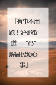 有事不用跑！沪郊街道一“码”解居民烦心事