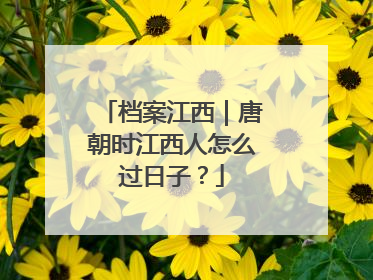 档案江西｜唐朝时江西人怎么过日子？