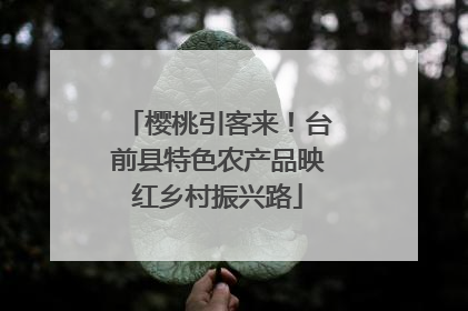 樱桃引客来！台前县特色农产品映红乡村振兴路