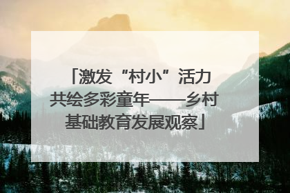 激发“村小”活力 共绘多彩童年——乡村基础教育发展观察